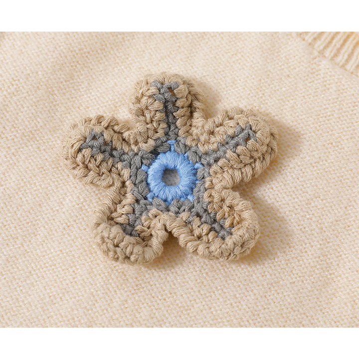 Flower Detail Knitted Vest