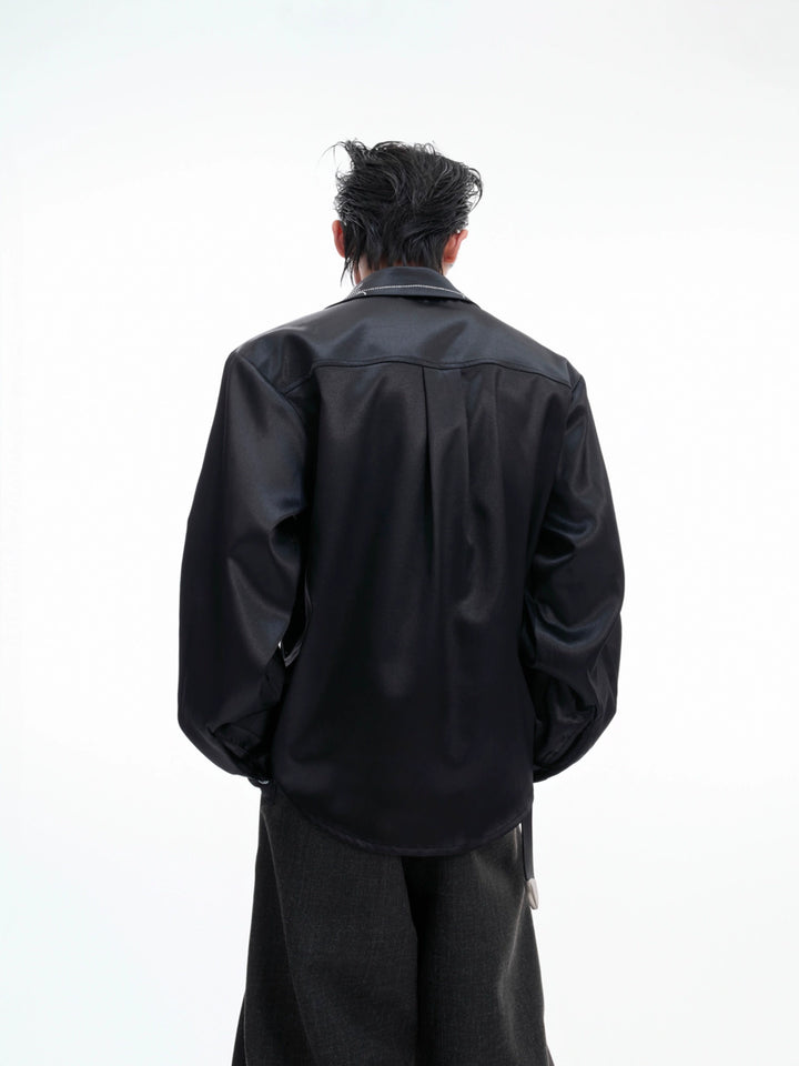 Satin Button-down Shirt