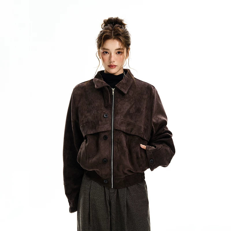 Suedefår Barn Stil Kort Jacka 