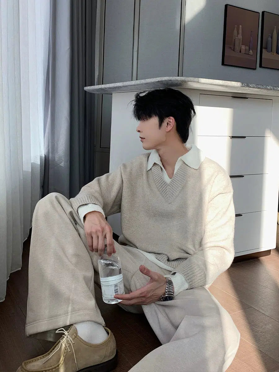 Loose Fit V-Neck Sweater