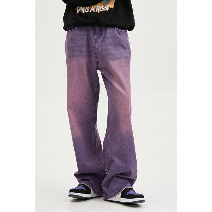 Herren's Lockere gerade Weitbein-Jeans 