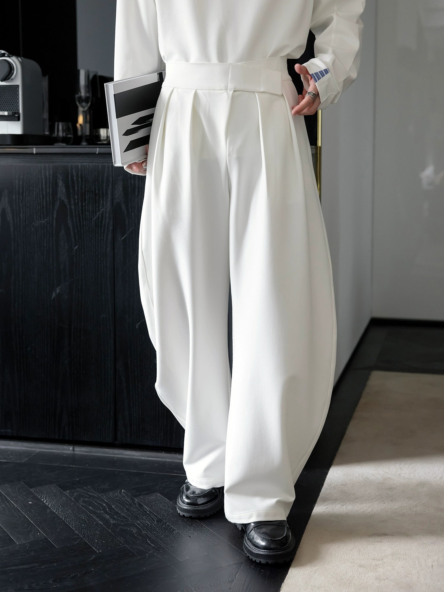 Wide-Leg Floor-Length Loose Fit Pants