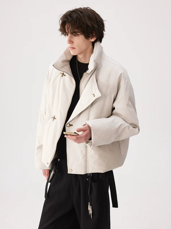 Chaqueta de solapa con botón de avión de algodón retro 