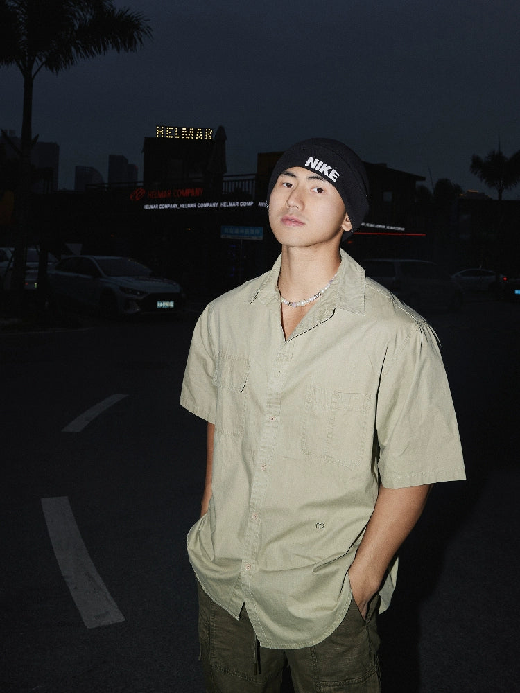 Cuban Collar Loose Short Sleeve Shirt