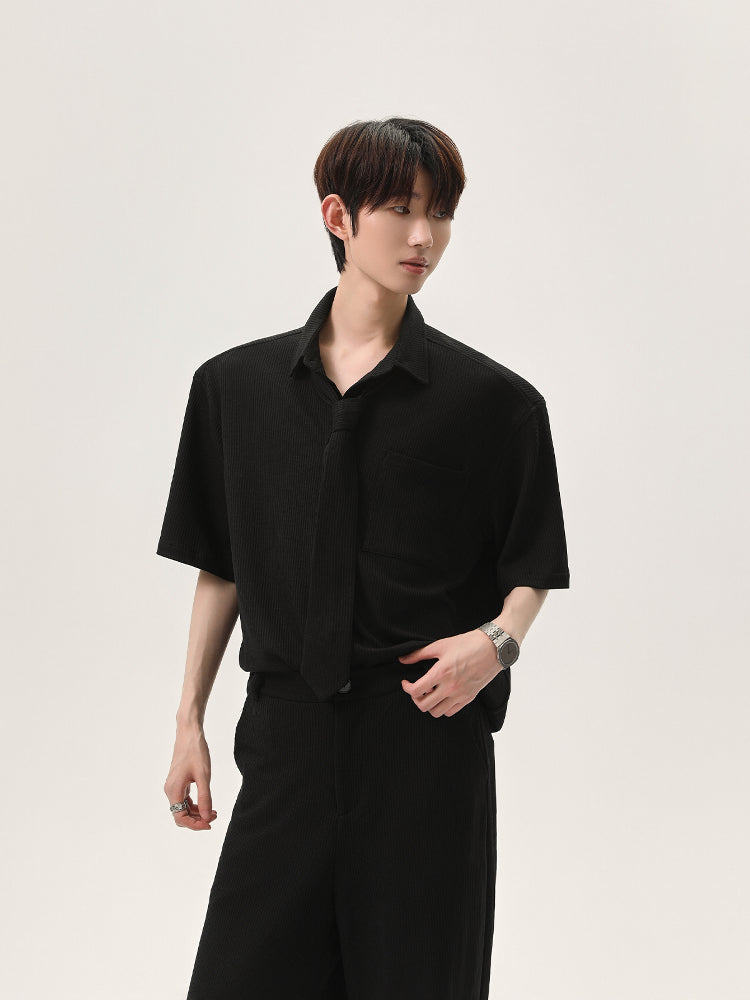 Detachable Bow Tie Shirt and Pants Set