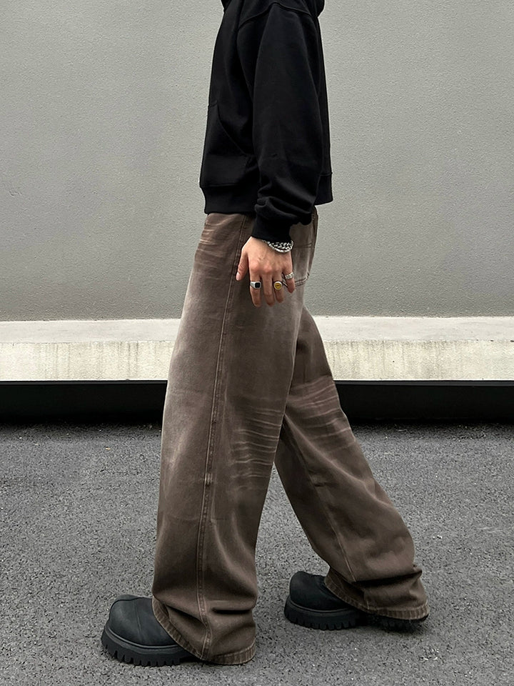 Maillard Wide-Leg Denim Pants