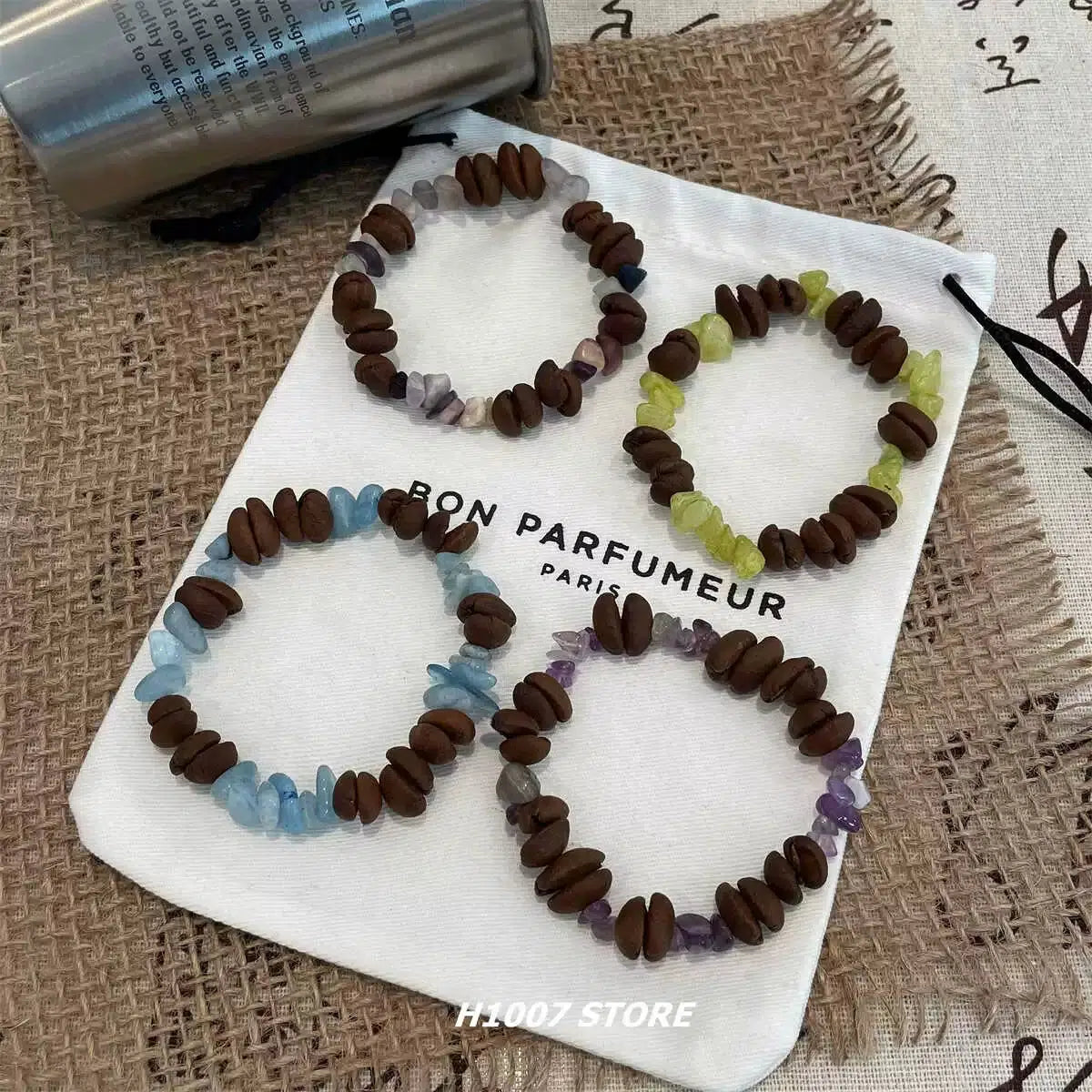 Handmade Coffee Bean Stone Bracelets