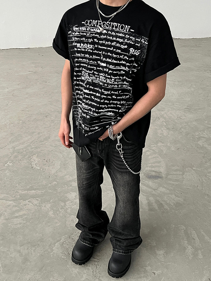 Poetry Print Short Sleeve T-Shirt