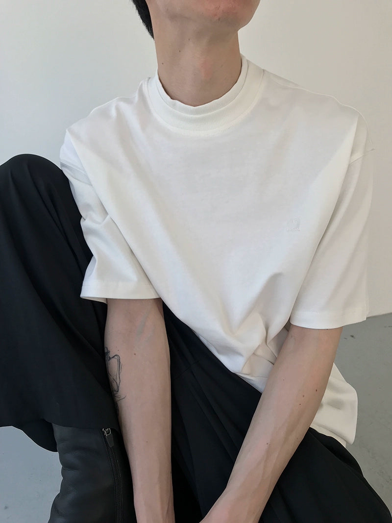 Half-Hoge Kraag Korte Mouw Pullover 