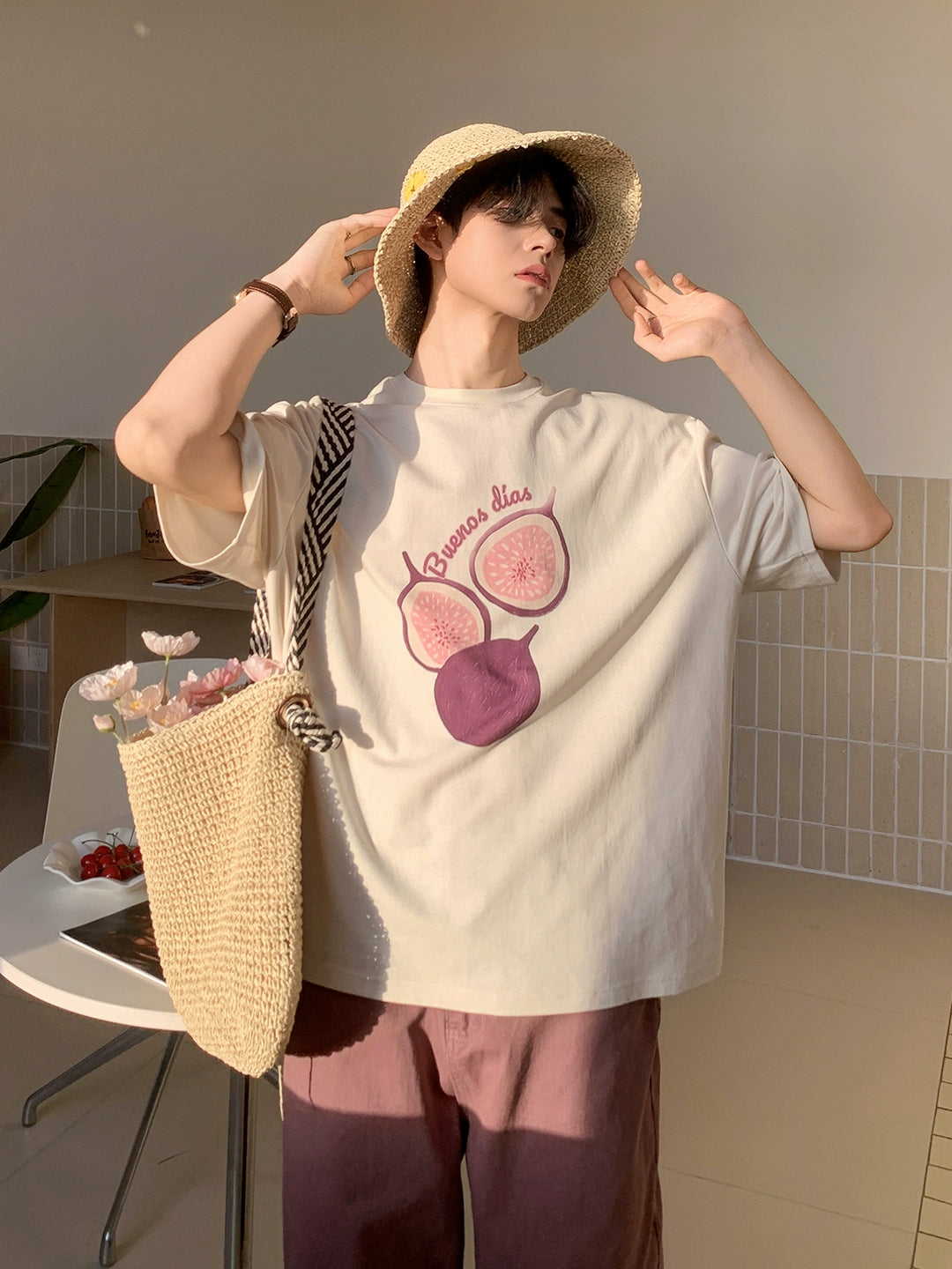 Fig Print Short Sleeve T-Shirt
