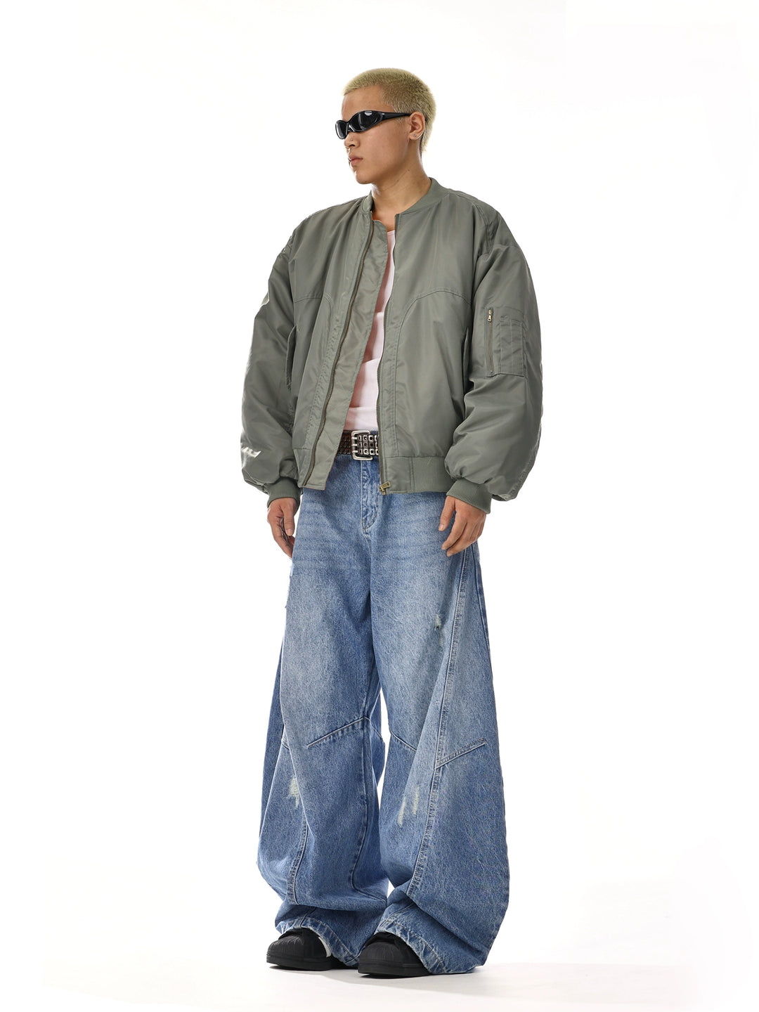 Retro Wide Leg Three-Dimensional Jeans Pants