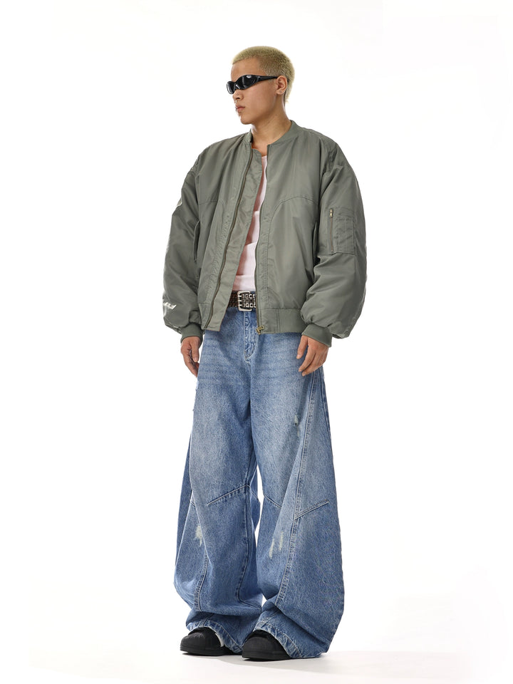 Retro Wide Leg Three-Dimensional Jeans Pants