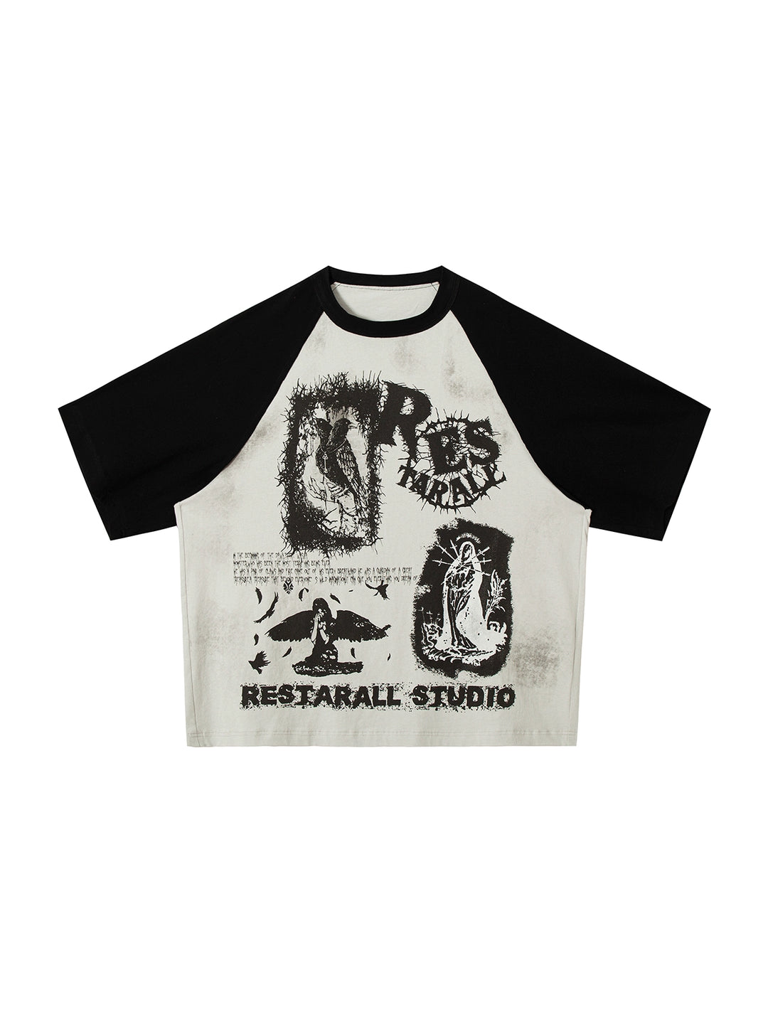 Graffiti-Druck Lockere Kurzarm-T-Shirt 