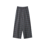 Retro Plaid Woolen Drawstring Pants