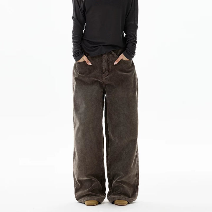 Washed Corduroy Loose Casual Pants