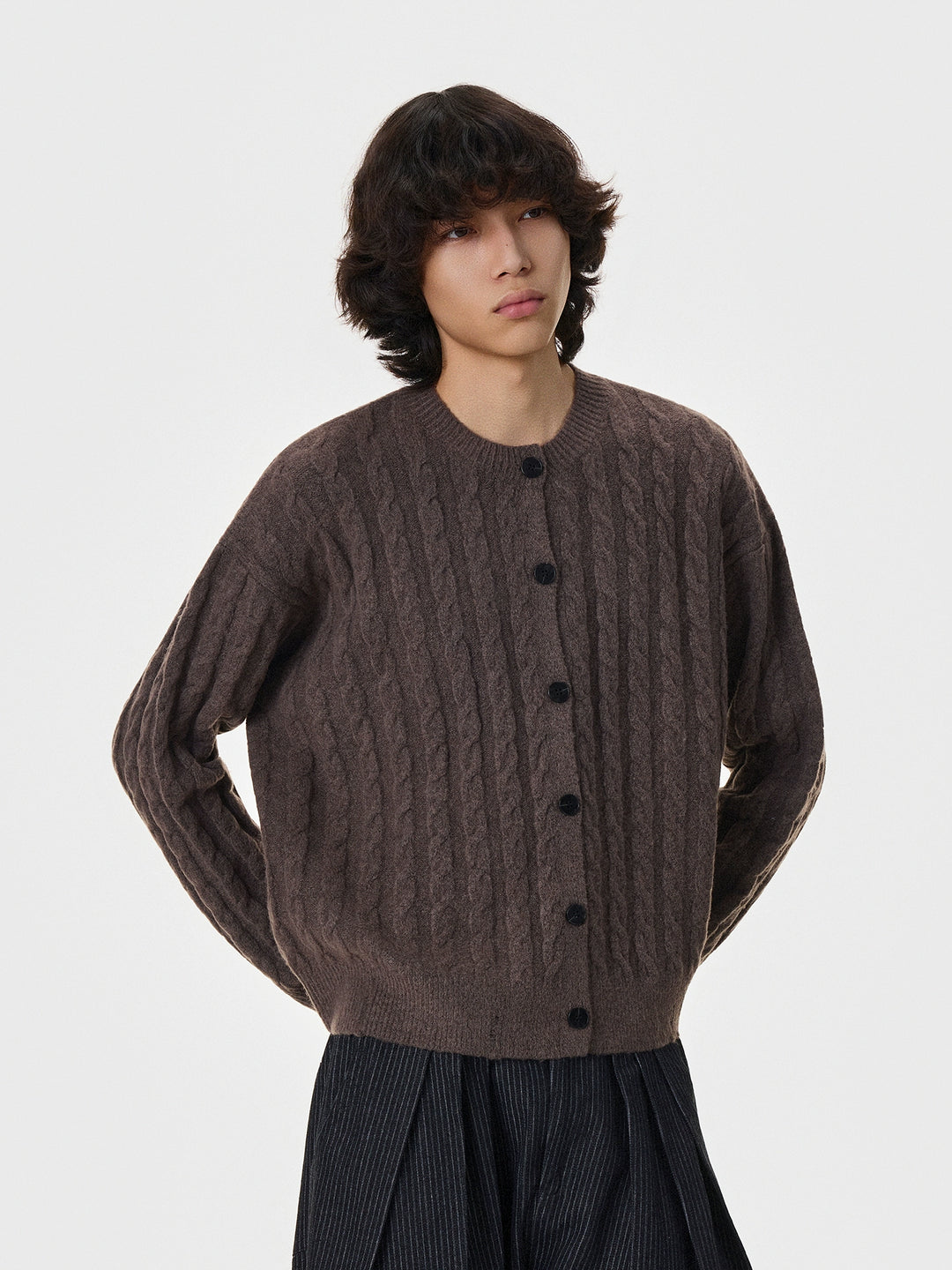 Cable Knit Cropped Cardigan