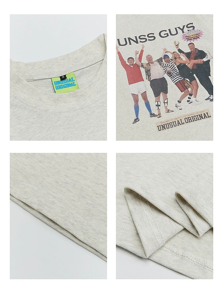 T-Shirt Larga con Stampa di Personaggi Retro 