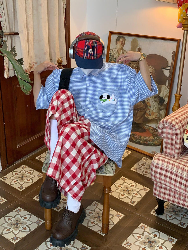 Plaid Short-Sleeve Shirt