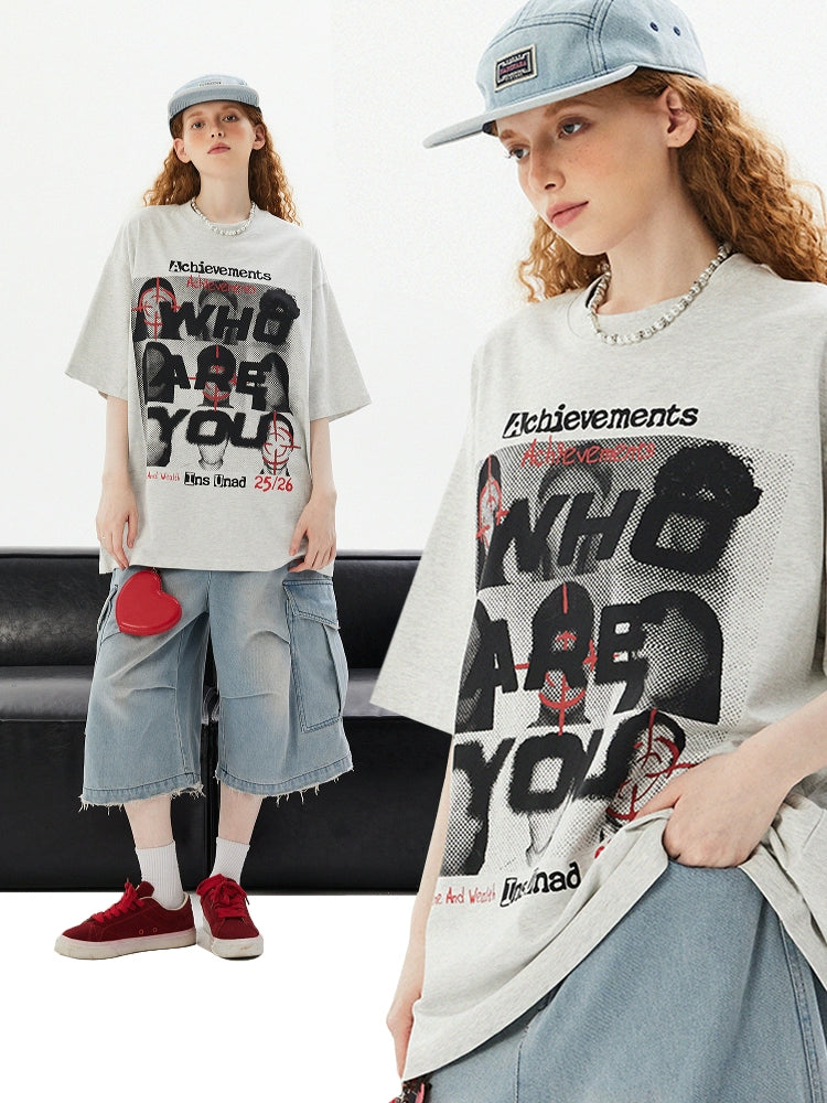T-shirt surdimensionné graphique portrait rétro 
