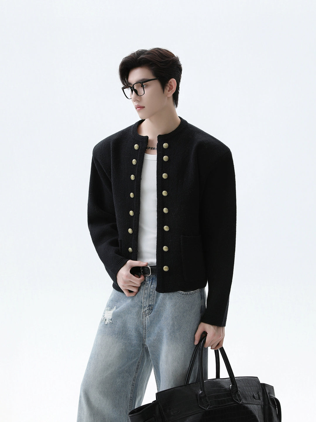 Double-Breasted Knitted Cardigan