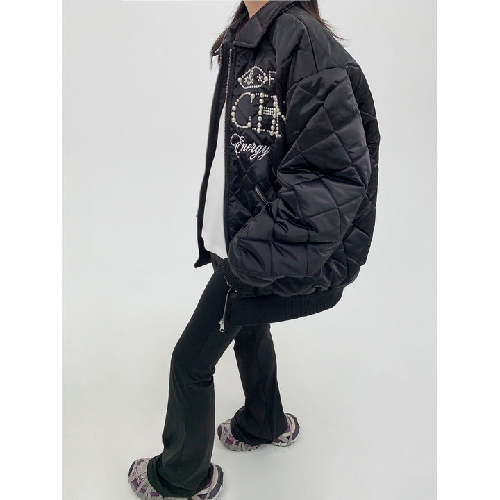 Beaded Quilted Short Cotton Jacket