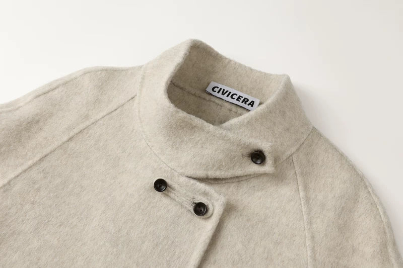 Stand Collar Short Wool Coat