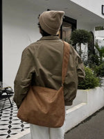 Retro Suede Crossbody Tote Bag