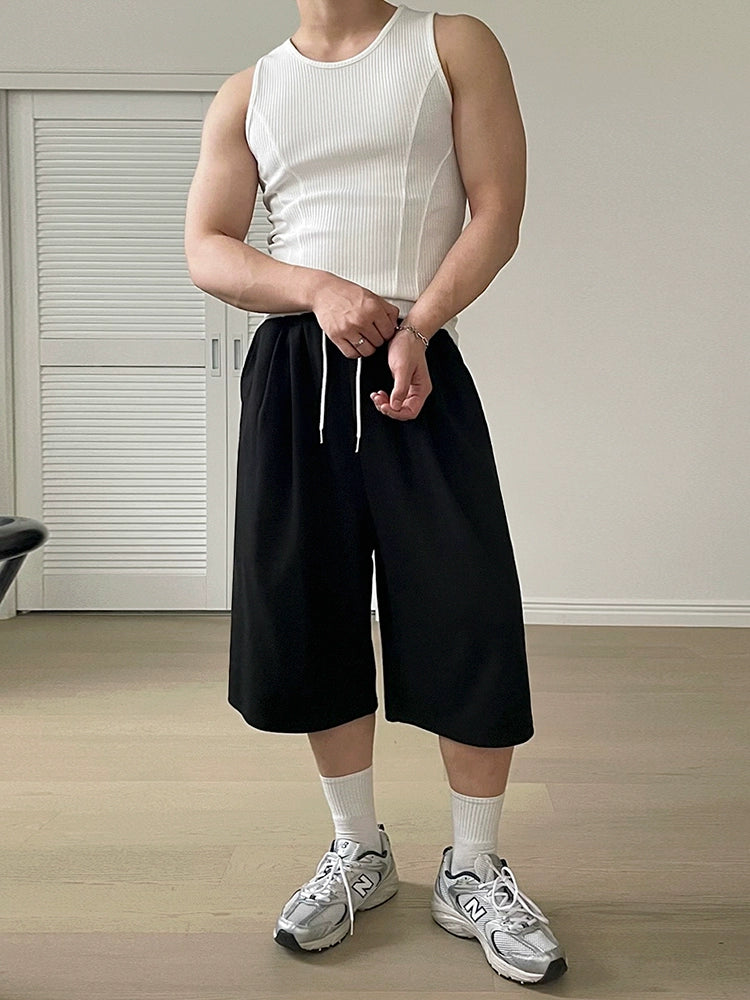 Loose Fit Cropped Sports Shorts