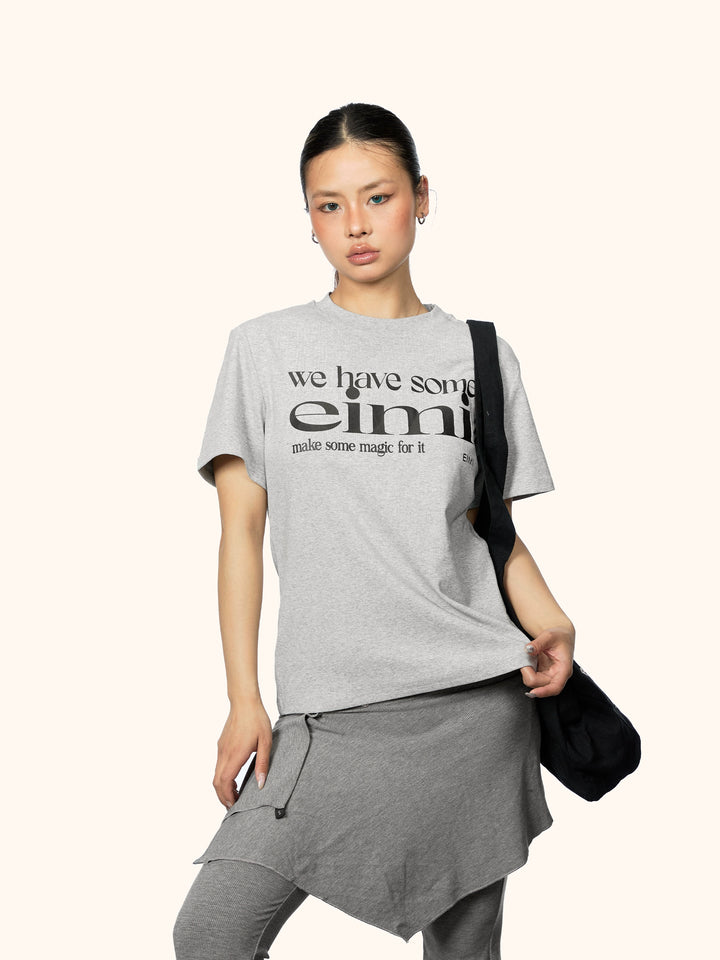 T-shirt a manica corta slim fit con stampa lettera 
