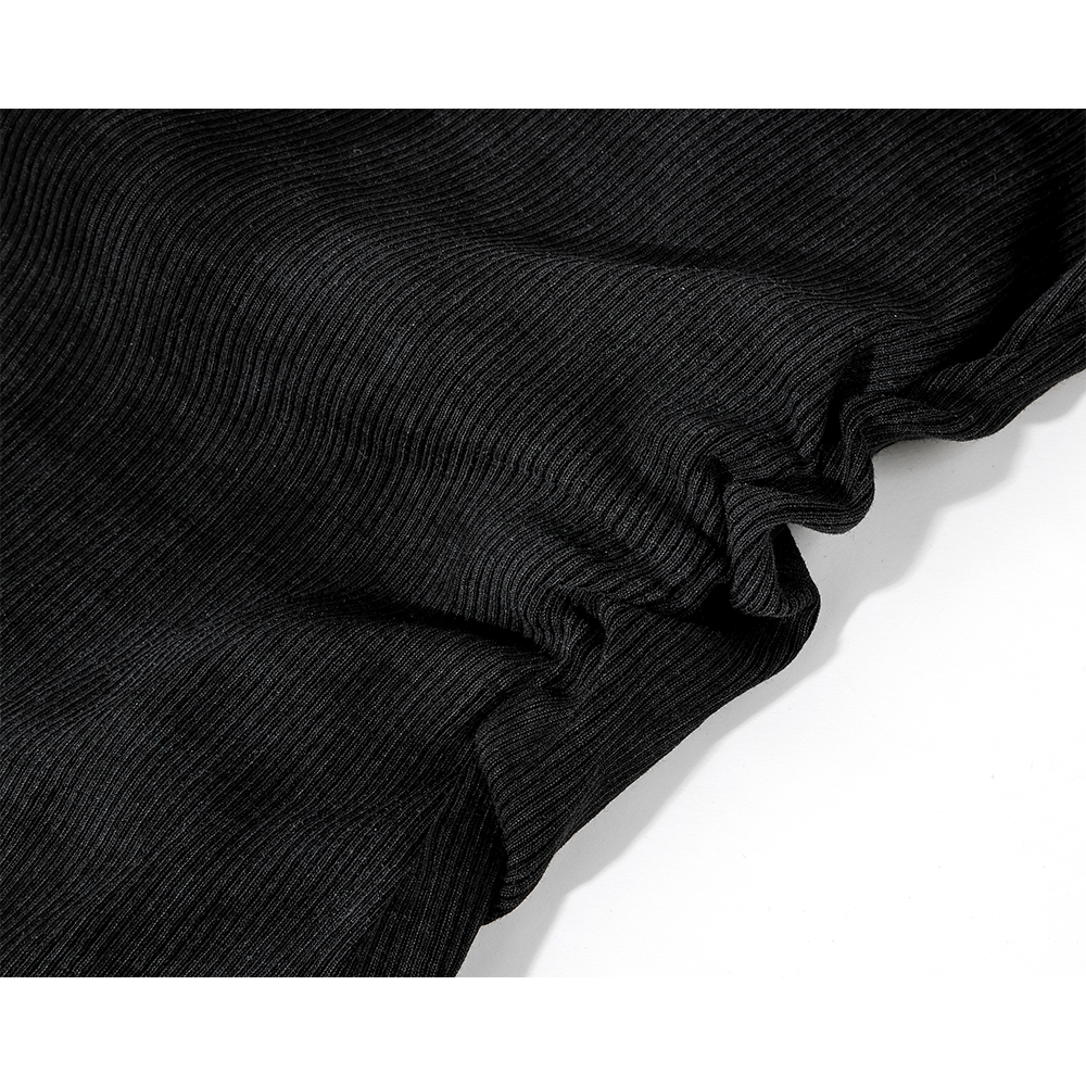 Off-Shoulder Knitted Slim T-Shirt