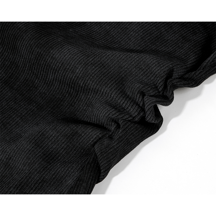 Off-Shoulder Knitted Slim T-Shirt