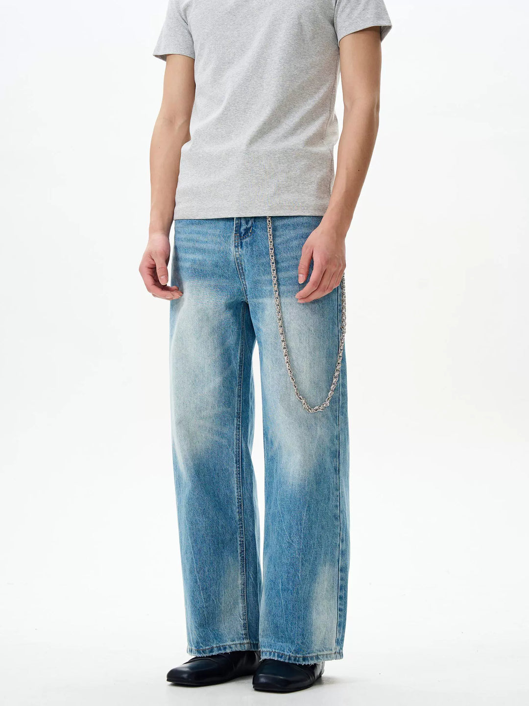 Weit geschnittene Bootcut-Jeans 