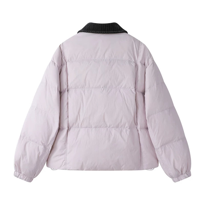 Chaqueta acolchada con solapa de contraste 