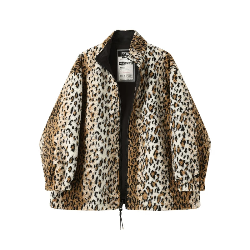 Giacca invernale reversibile foderata in finta shearling 