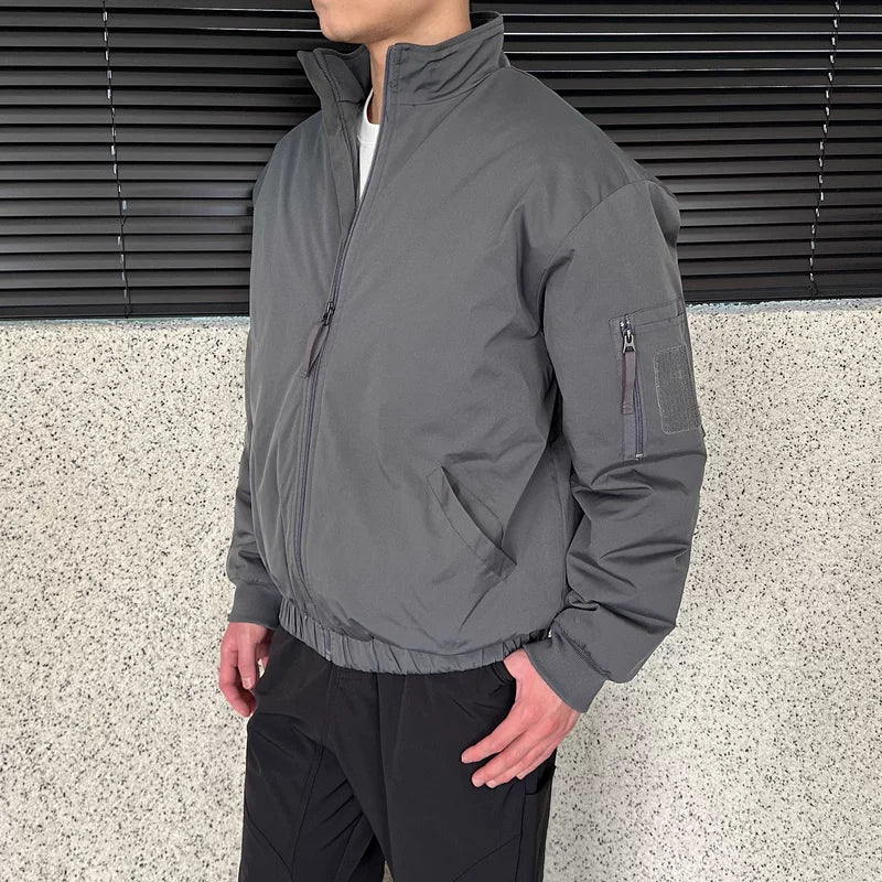 جاكيت قطن واسع بياقة واقية من الشرطة 