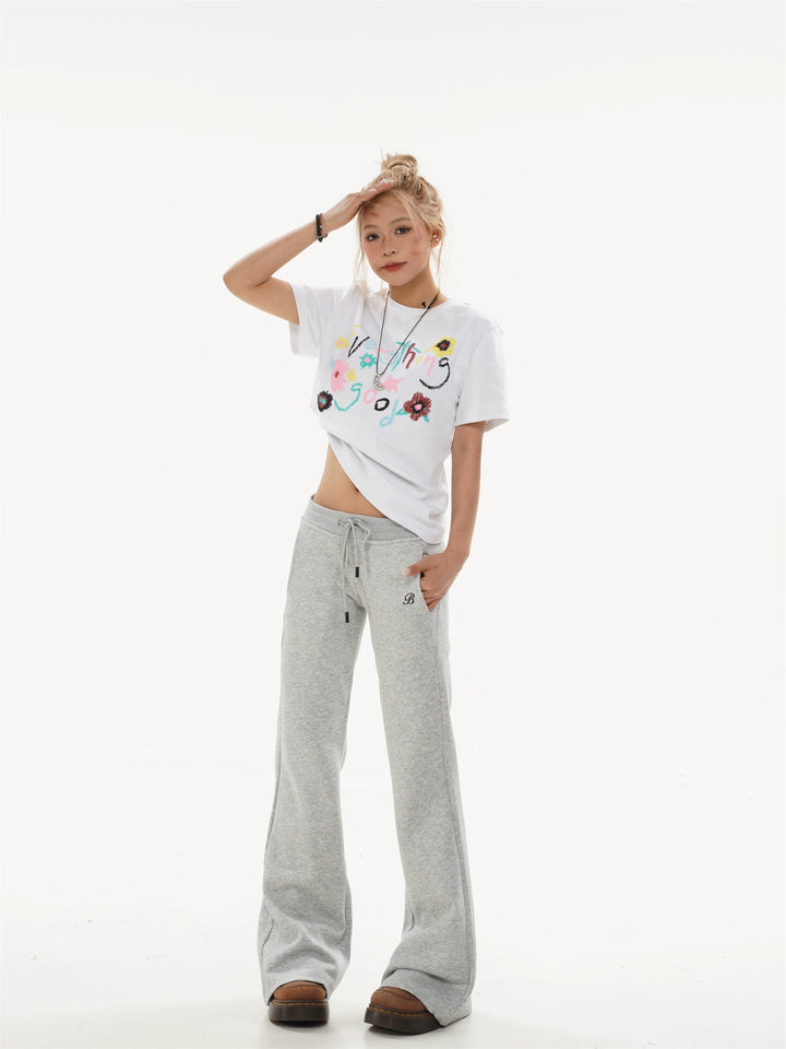 Flared Low-Rise Slim Fit Sweatpants