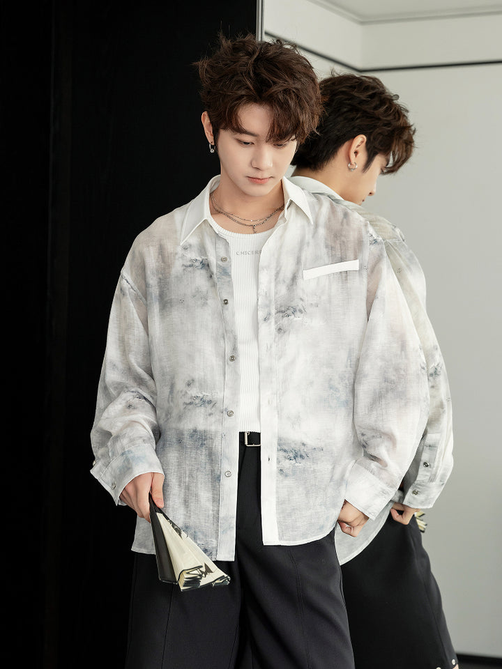 Lightweight Linen Tie-dye Shirt