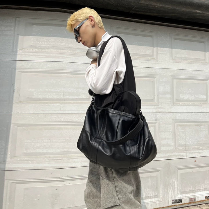 حقيبة كتف لابتوب ريترو بسعة كبيرة 