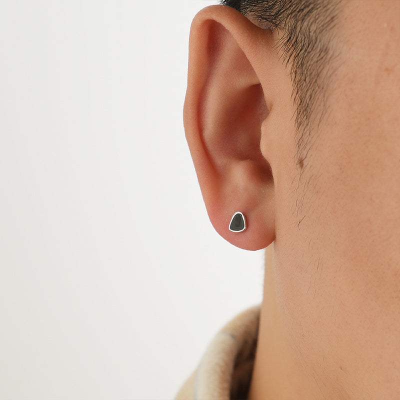 Sterling Silver Geometric Triangle Earrings