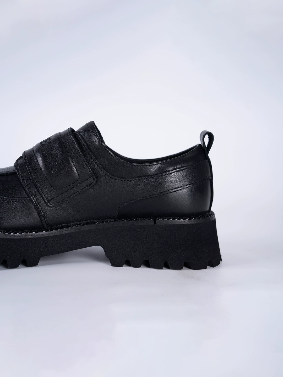 Velcro Leather Thick-Soled Shoes
