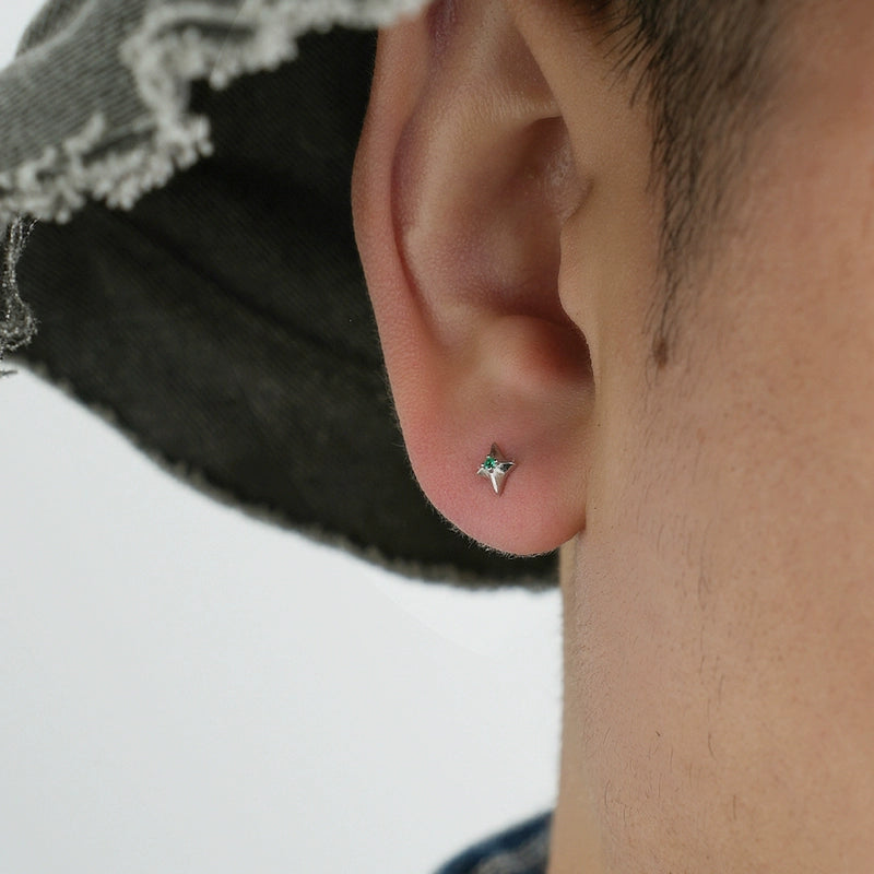 أقراط نجمة من الفضة الإسترلينية 