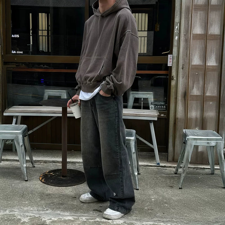 미니멀리스트 루즈 핏 스포티 후드티 