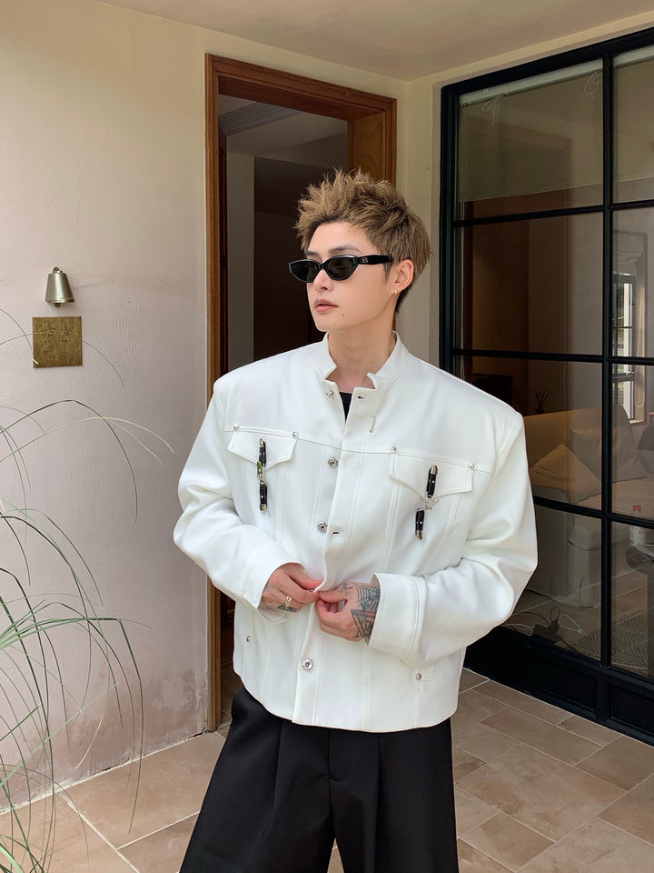 Veste courte de travail en métal avec boucle 