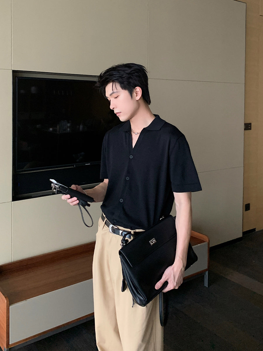 Versatile Short-Sleeve Knit Shirt