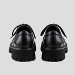 Thick Sole Round Toe Leather Derby Shoes