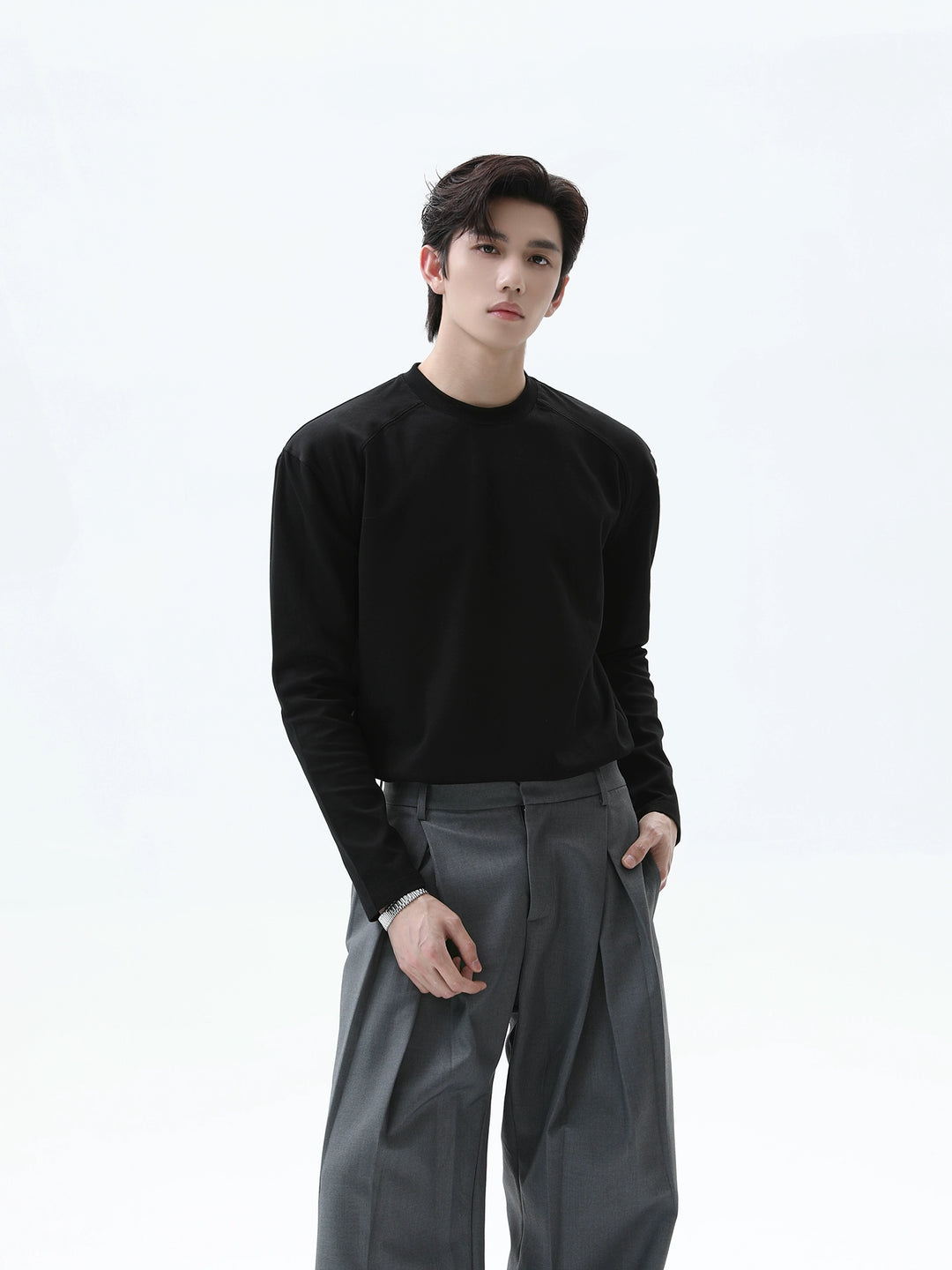 Raglan Slim Fit Langarm-Pullover 