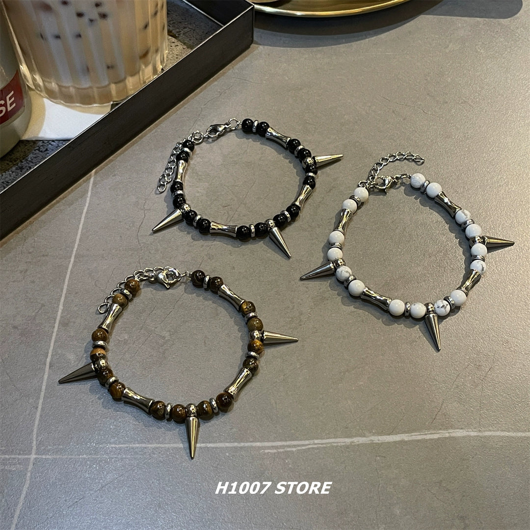 Tiger Eye Beaded Spike Bracelet