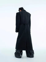 Metal Buckle Long Wool Coat