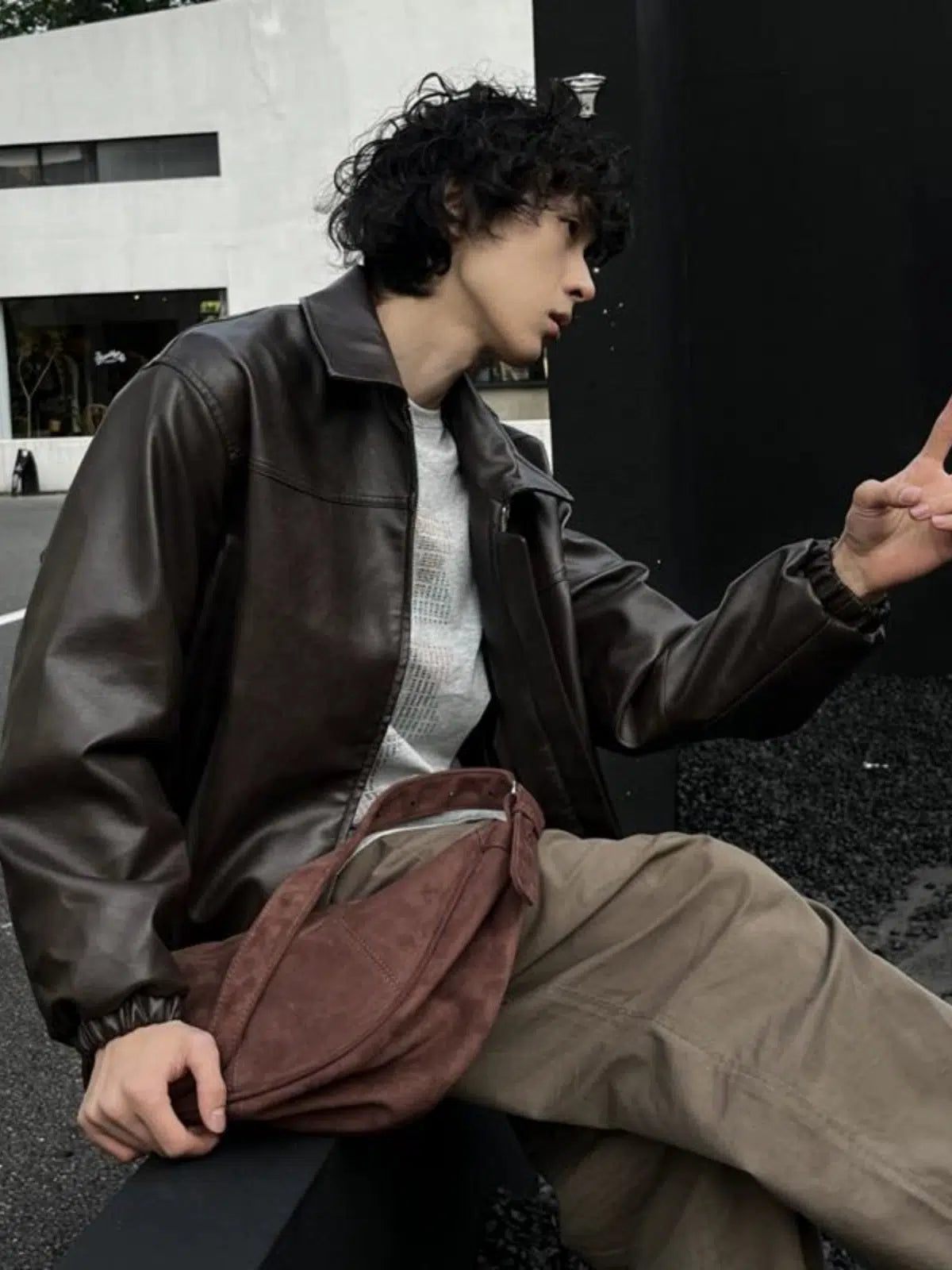 Retro Suede Crossbody Bag