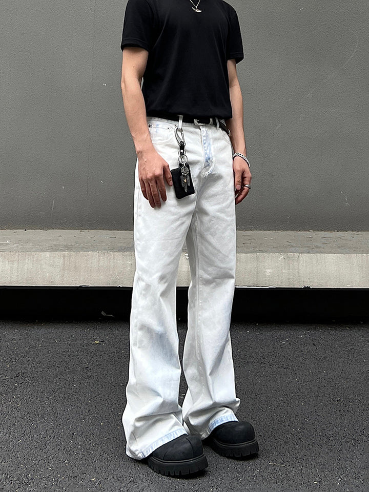 White Straight-Leg Jeans